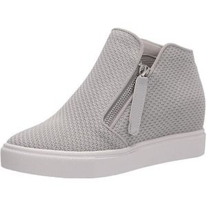 Steve Madden Click Wedge Bootie Women's Zip Up High Top Sneaker Gray Size 8